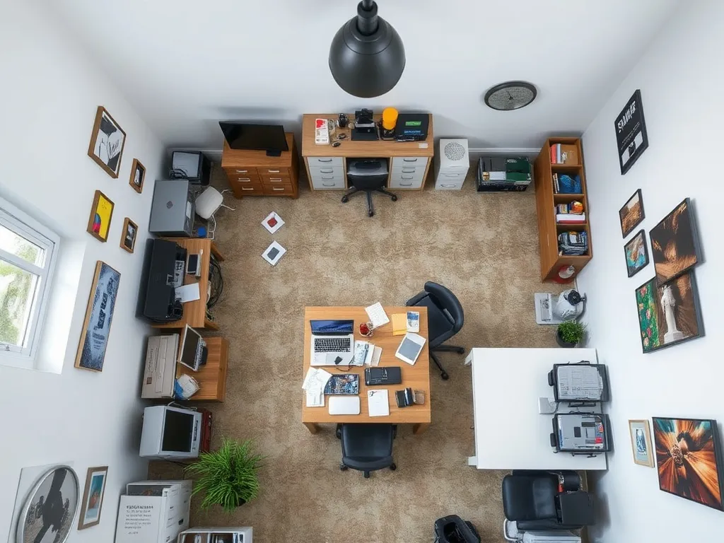 Hobby room with colour-coded storage