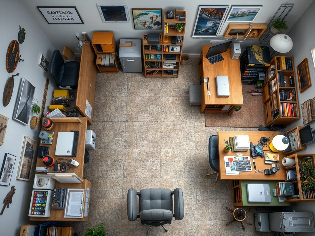 Material and colour swatches for hobby room design