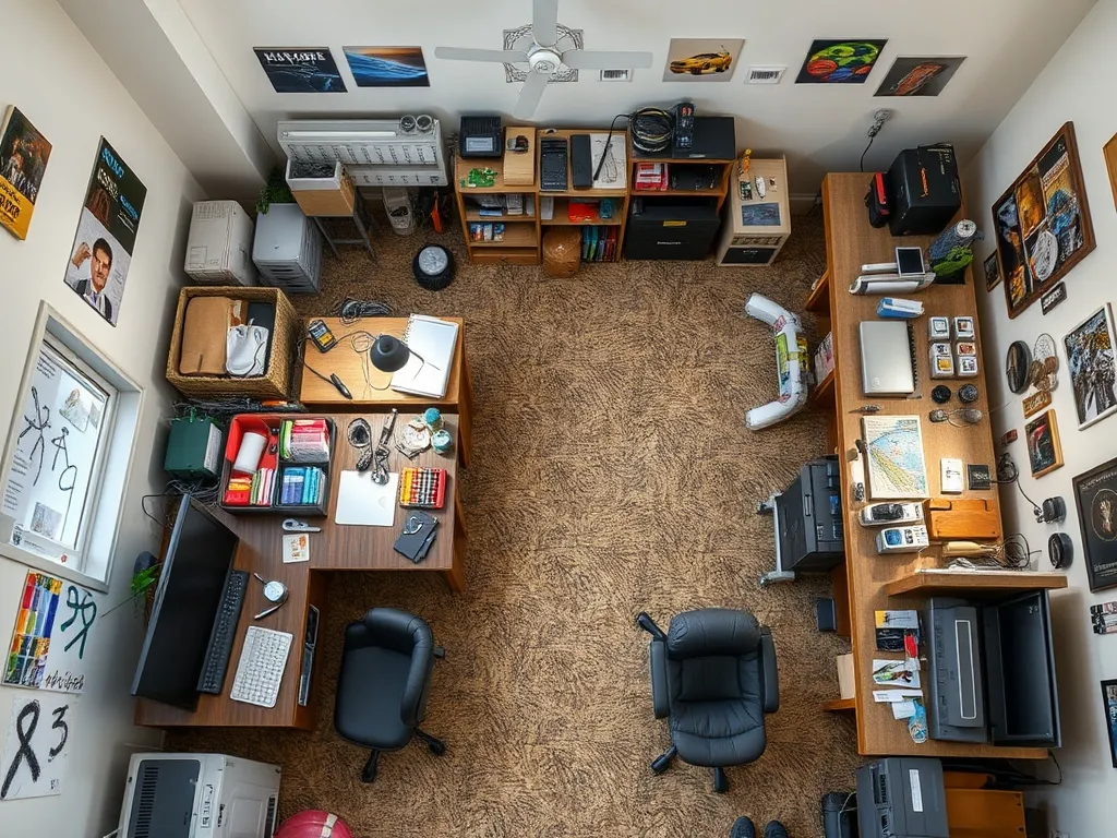 Large work surface in hobby studio